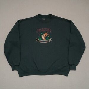 Vintage 80s 90s The Nature Conservatory Duck Embroidered EST 1951 Med